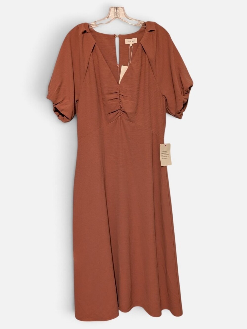 bohme Puff Sleeves Midi Dress
